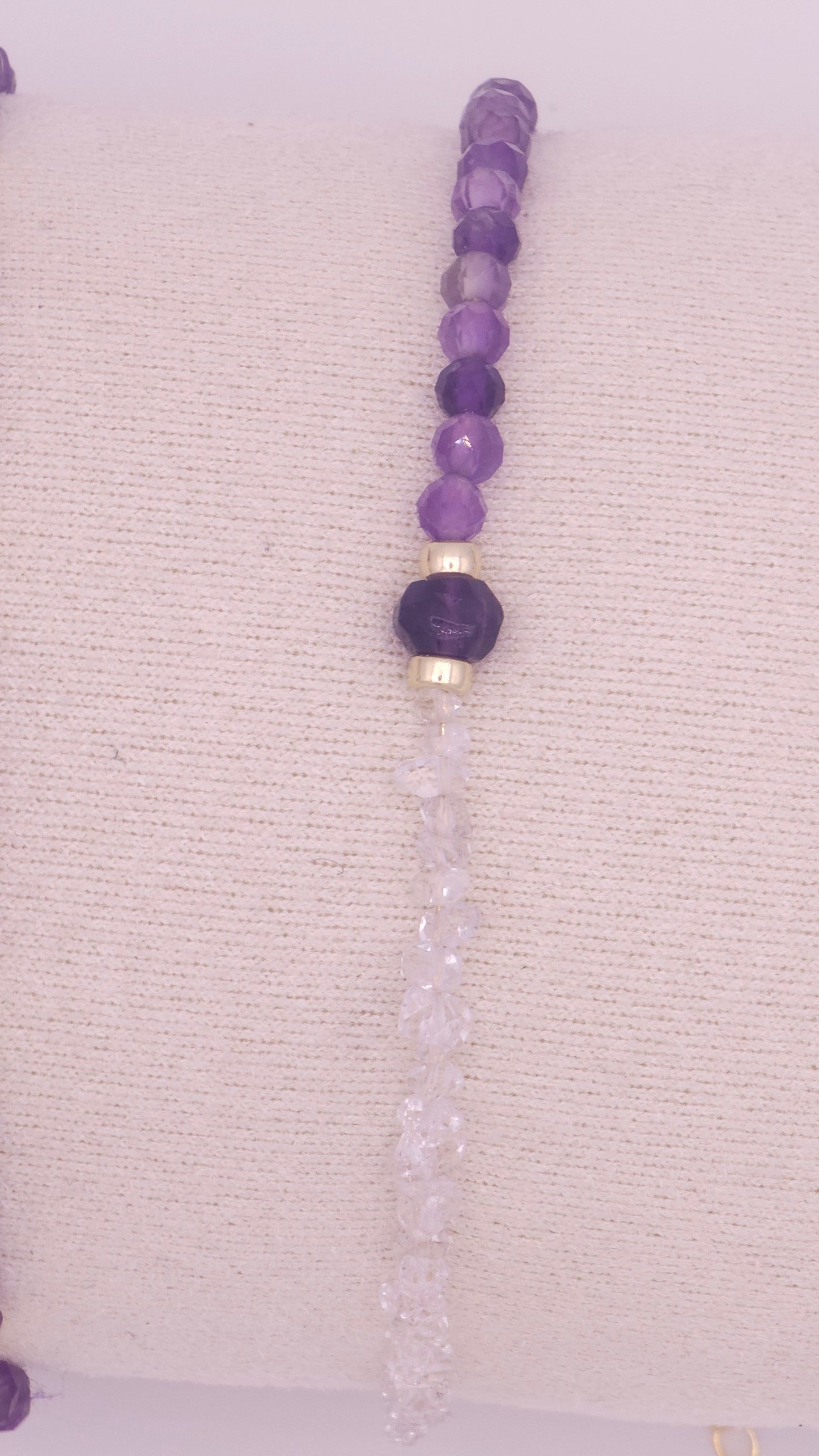 African Amethyst and Herkimer Diamond Bracelt