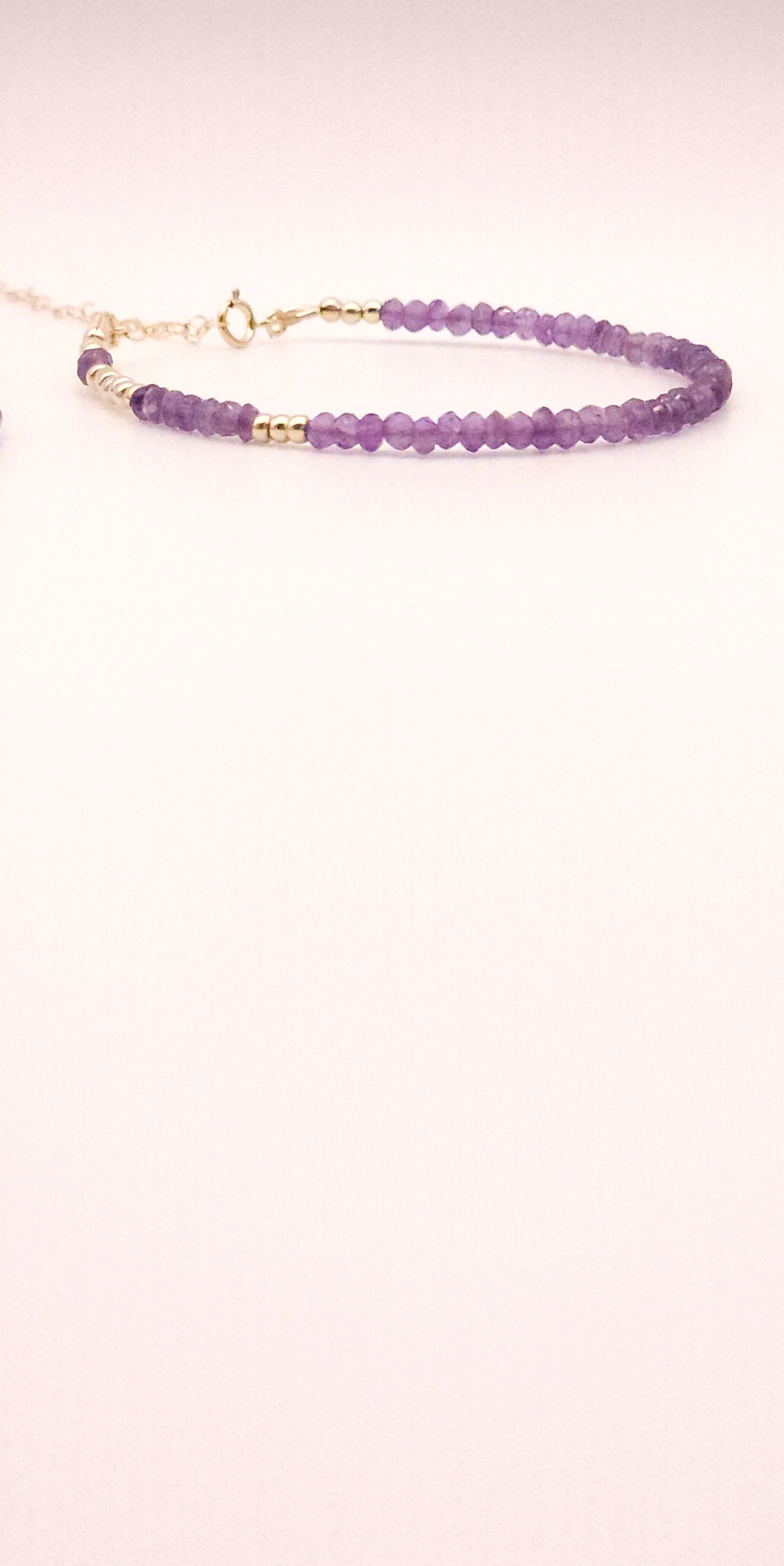 African Amethyst and gold beaded bracelt