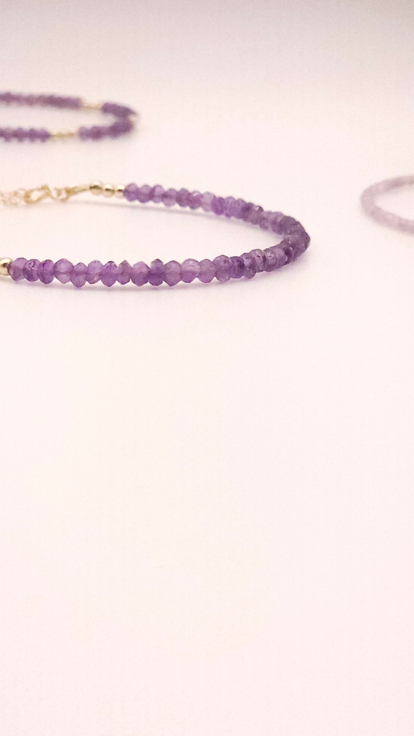 African Amethyst and gold beaded bracelt