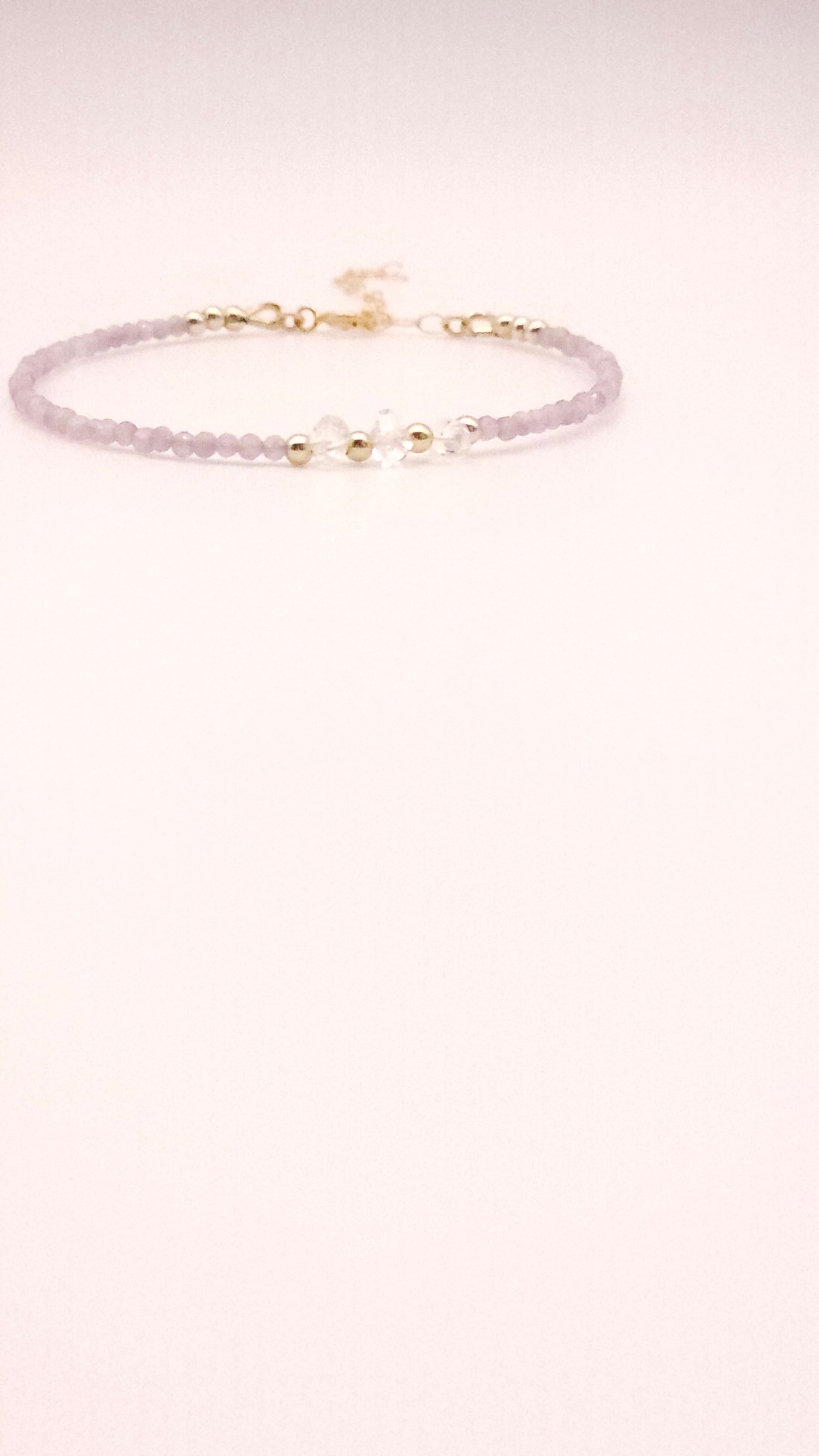 African Amethyst and gold beaded bracelt