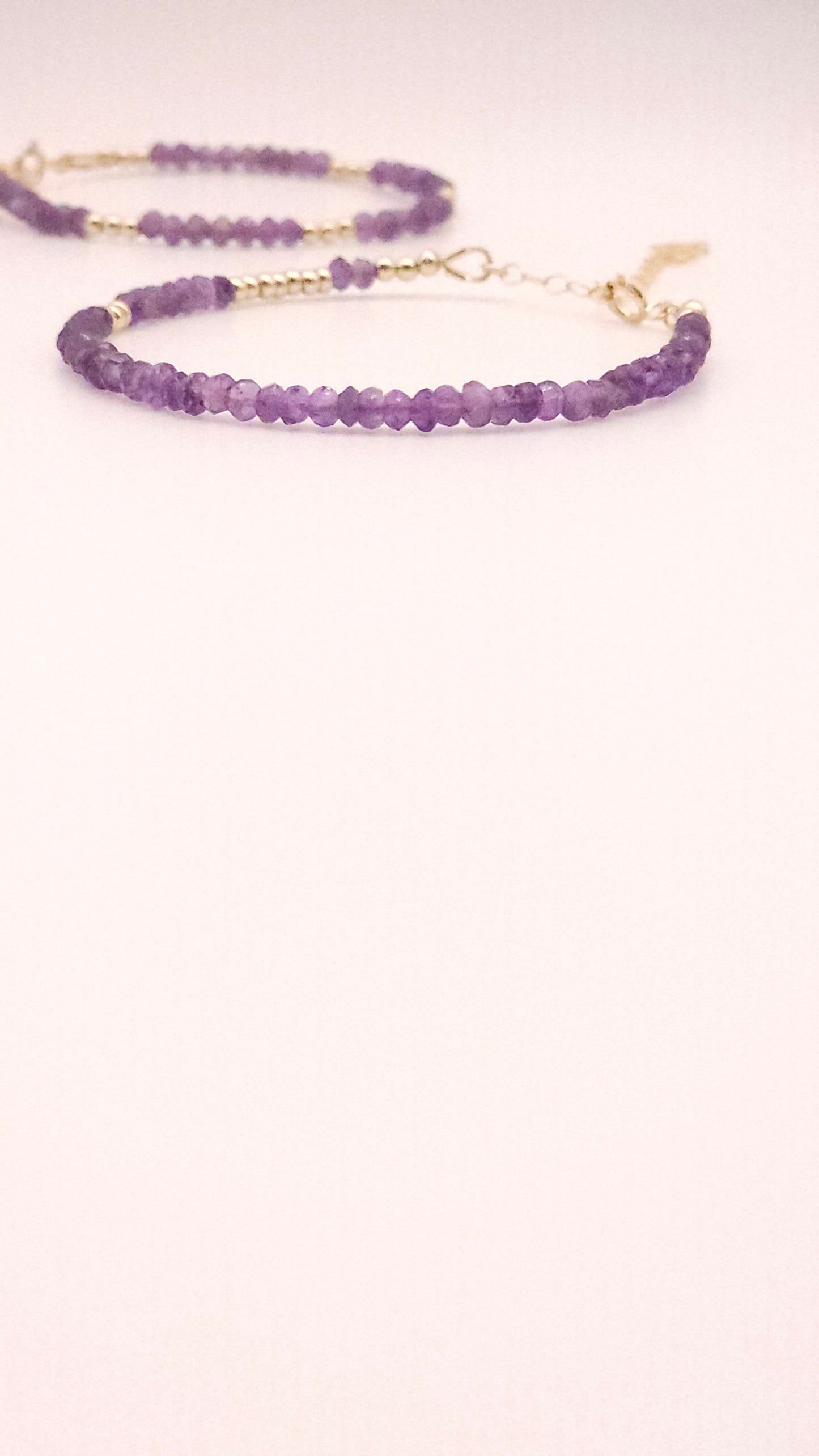 African Amethyst and gold beaded bracelt
