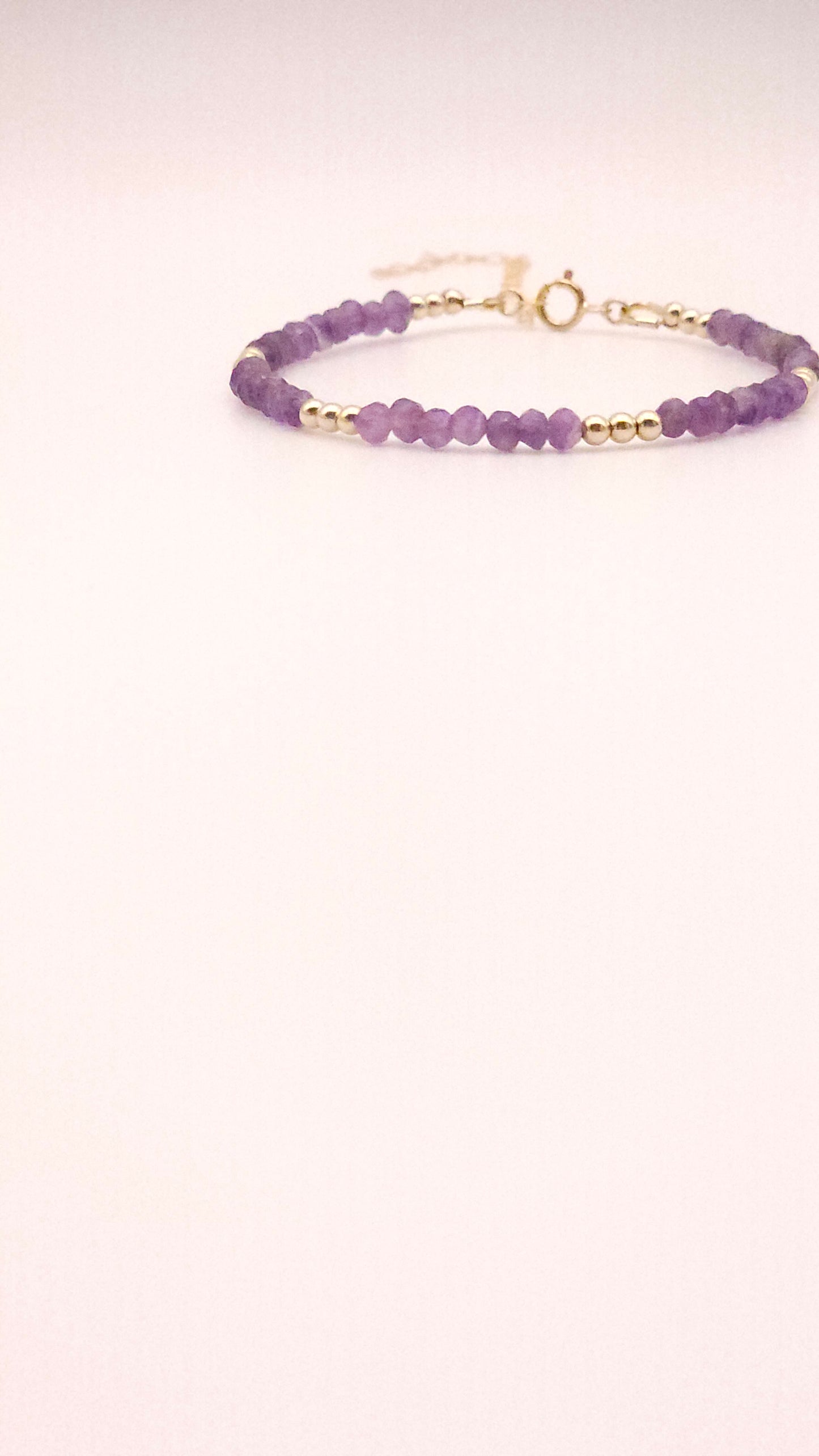 African Amethyst and gold beaded bracelt