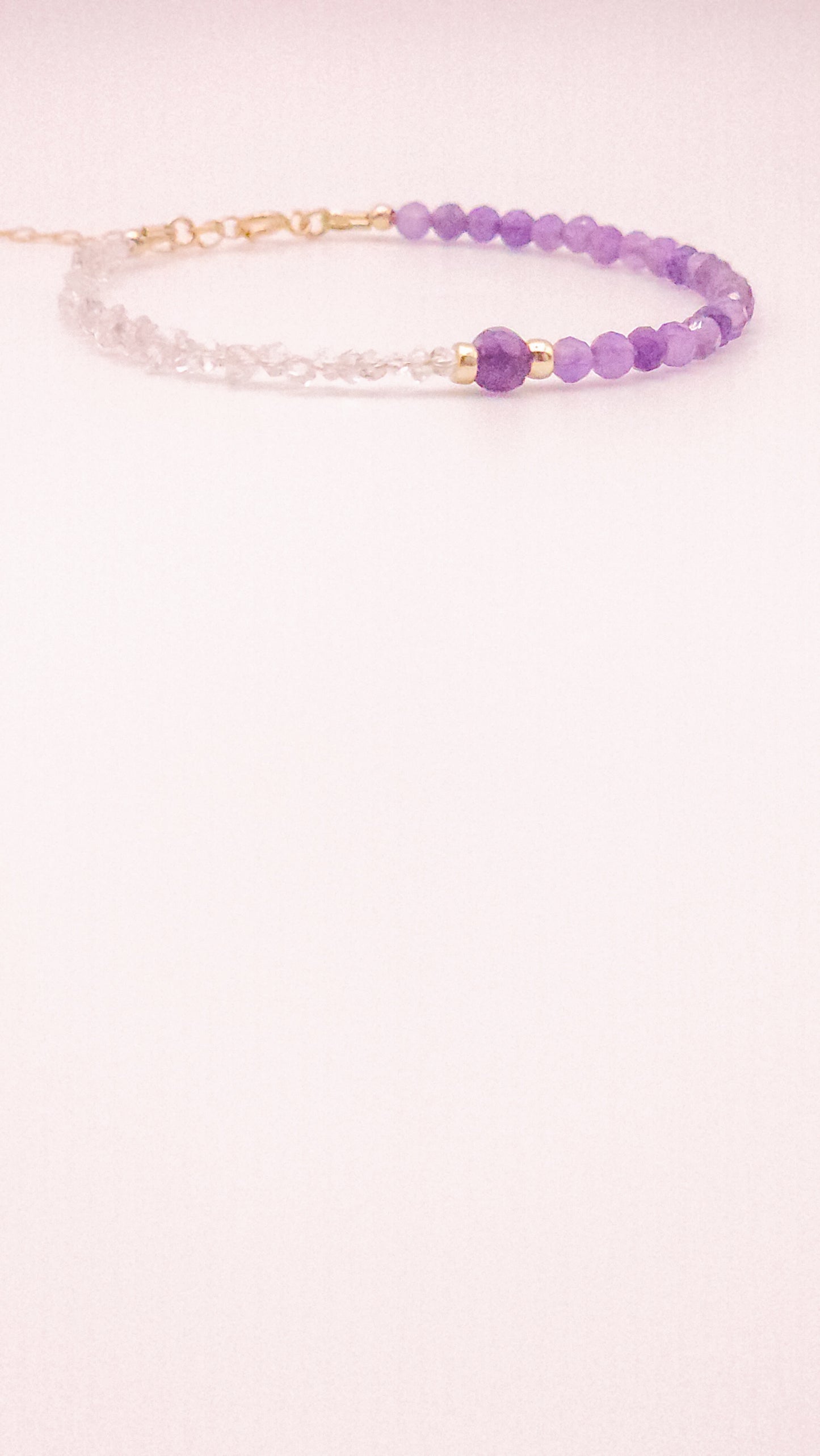 African Amethyst and gold beaded bracelt