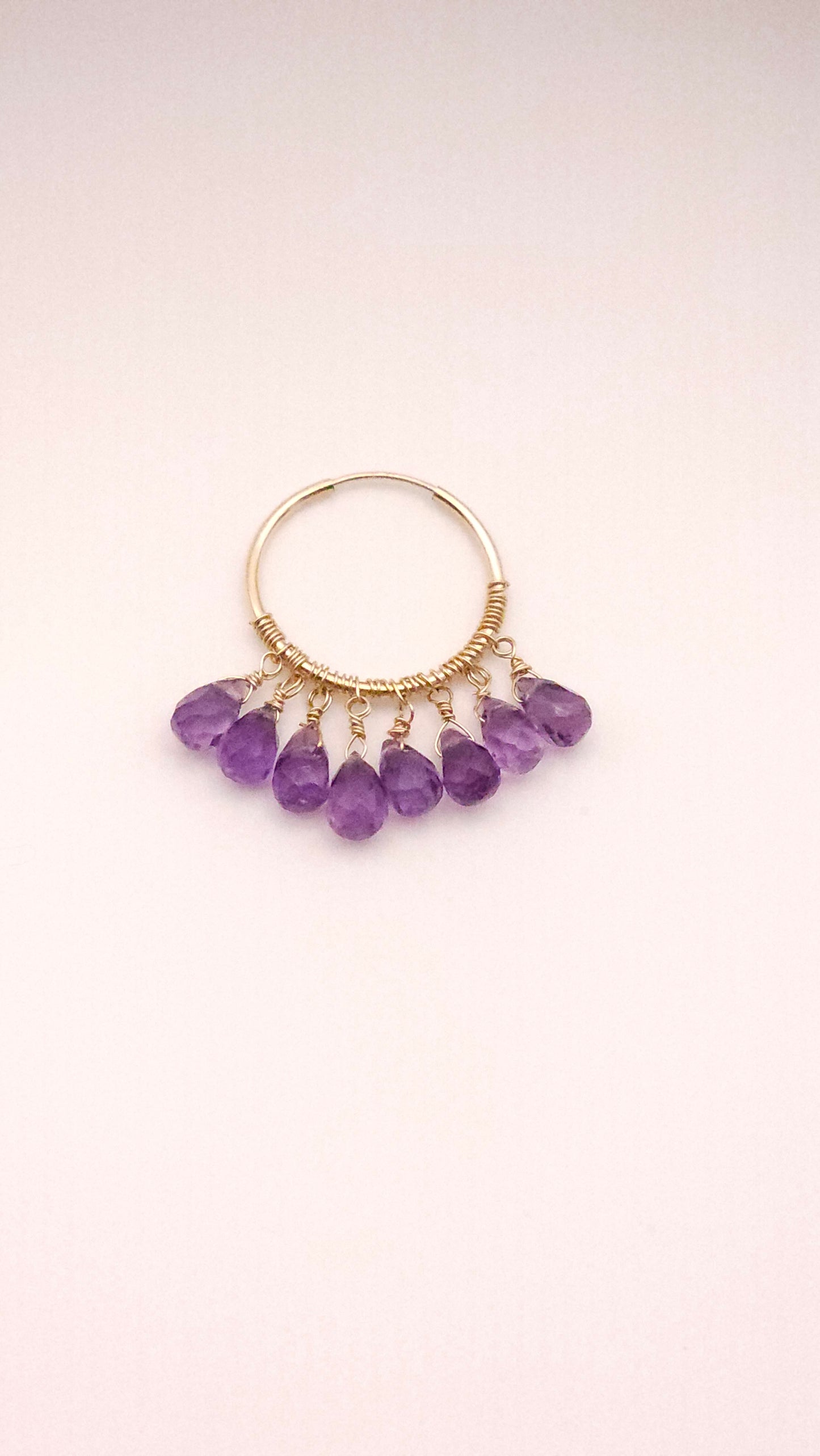 African Amethyst and gold beaded bracelt