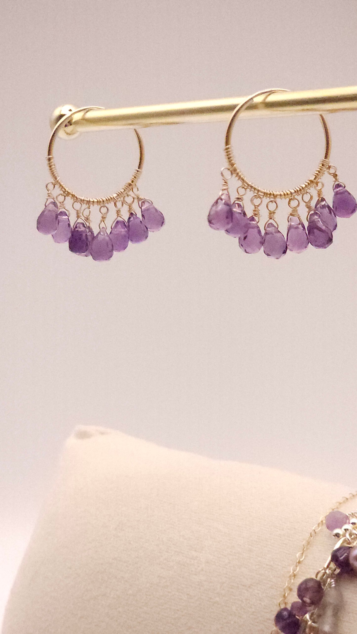 African Amethyst and gold beaded bracelt