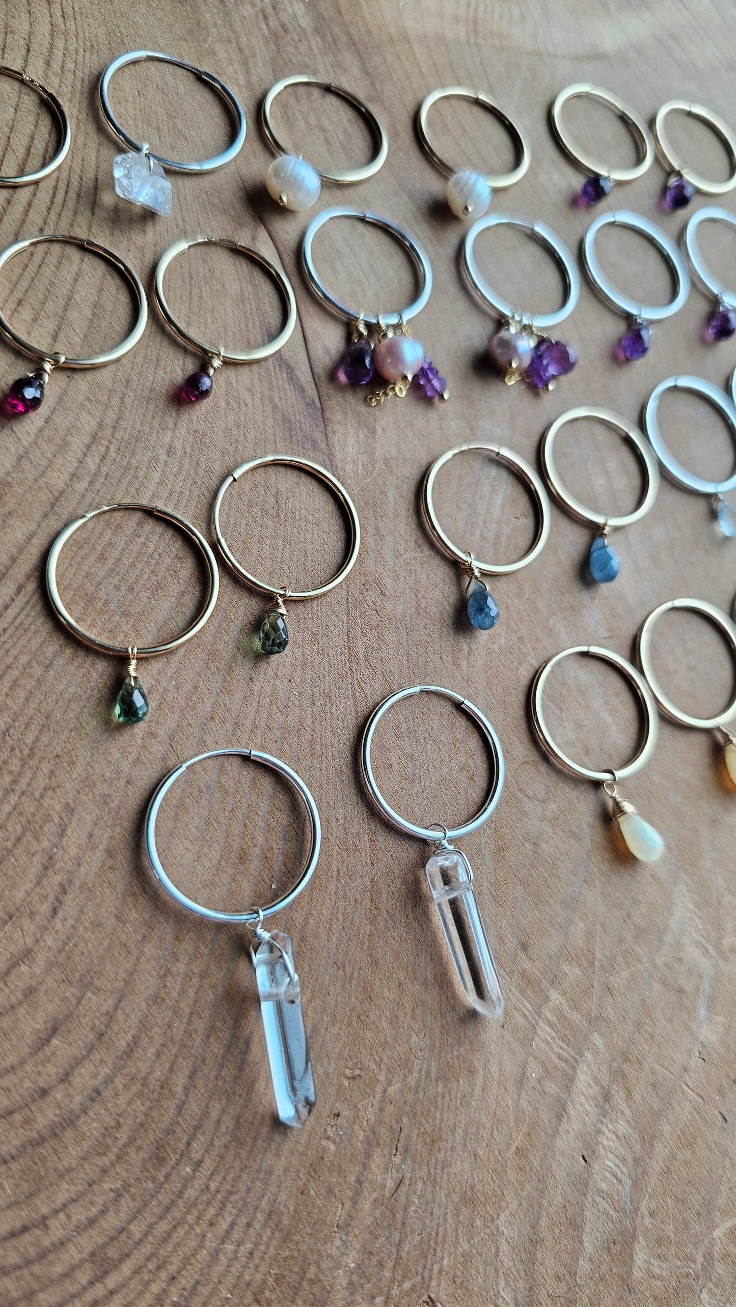 Luminous Balance| Green Apatite Minimalist Gold Gemstone Hoop | 14K Gold Fill | Natural Green Apatite Briolette Charm | Untreated | Intentional Beauty
