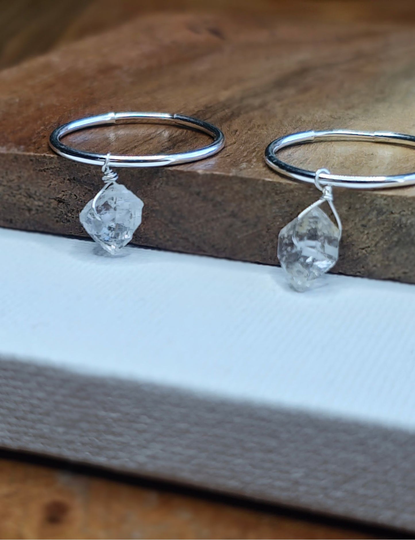 Herkimer Diamond| Sterling Silver| Huggie Hoop| Amplify| Intentional Beauty