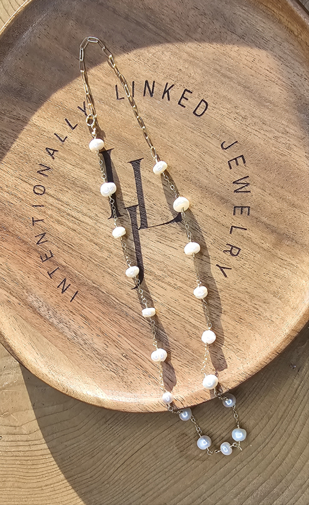 Freshwater pearl gold fill 15 inch + paperclip extender