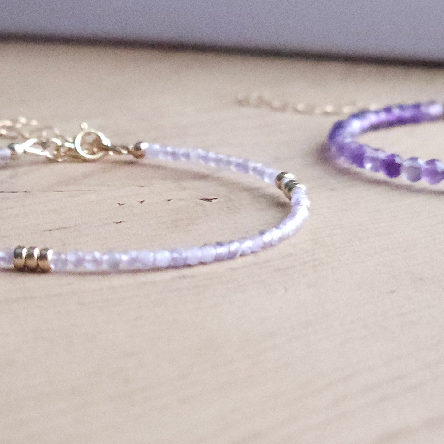 intentionally linked jewelry modern minimalist pink amethyst