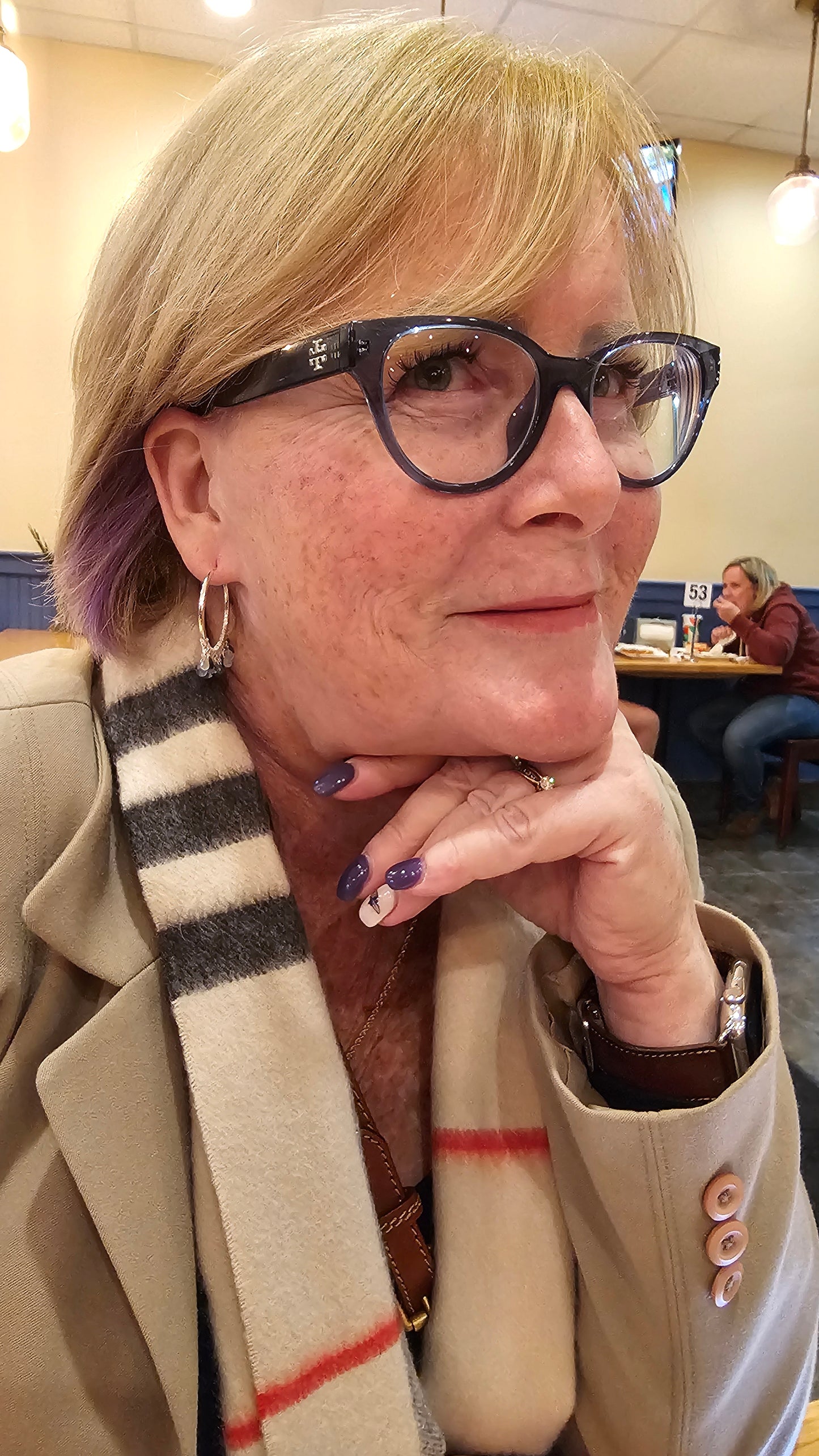 Sapphire ombre sterling silver Elsa hoop