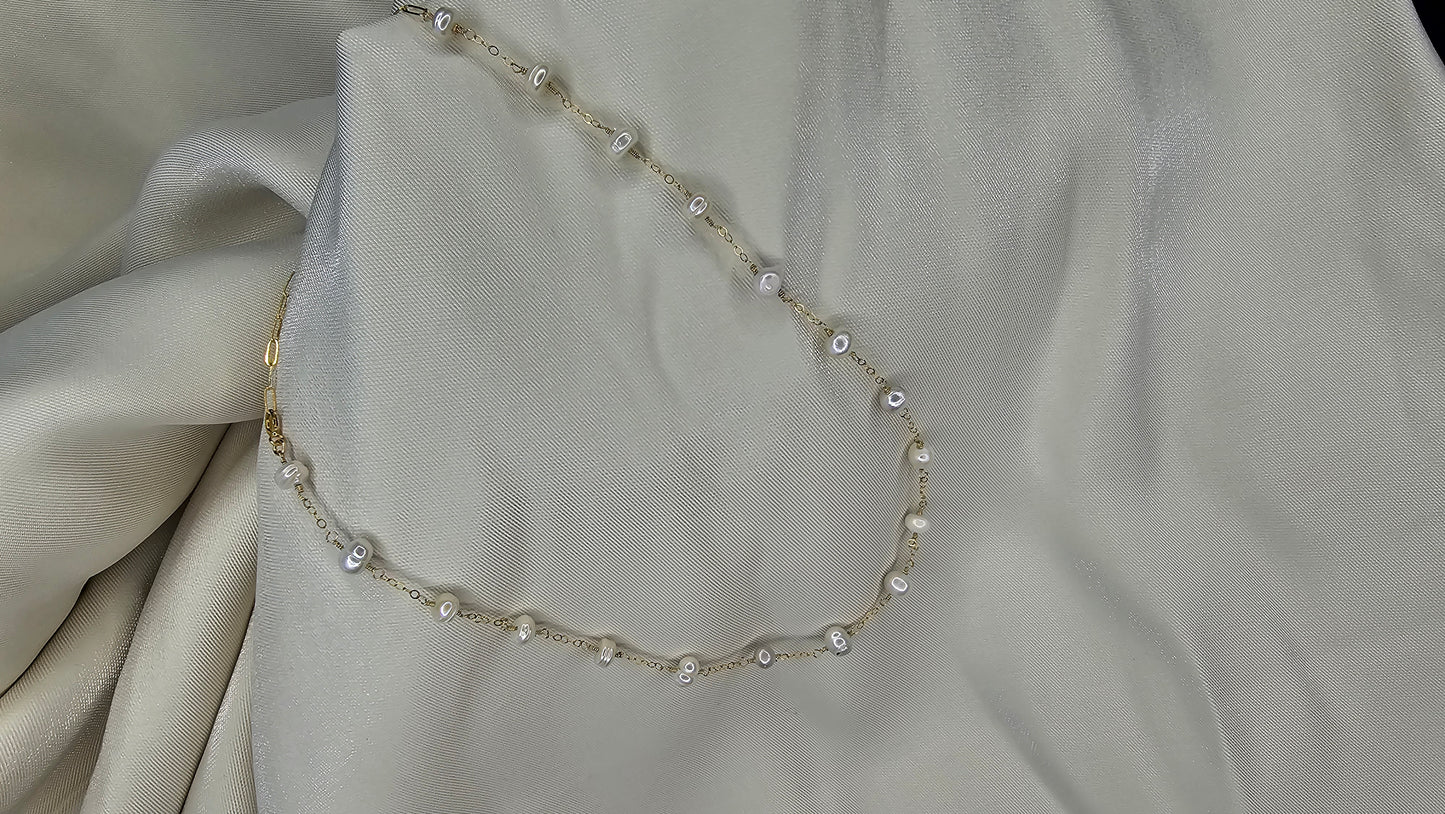 Freshwater pearl gold fill 15 inch + paperclip extender