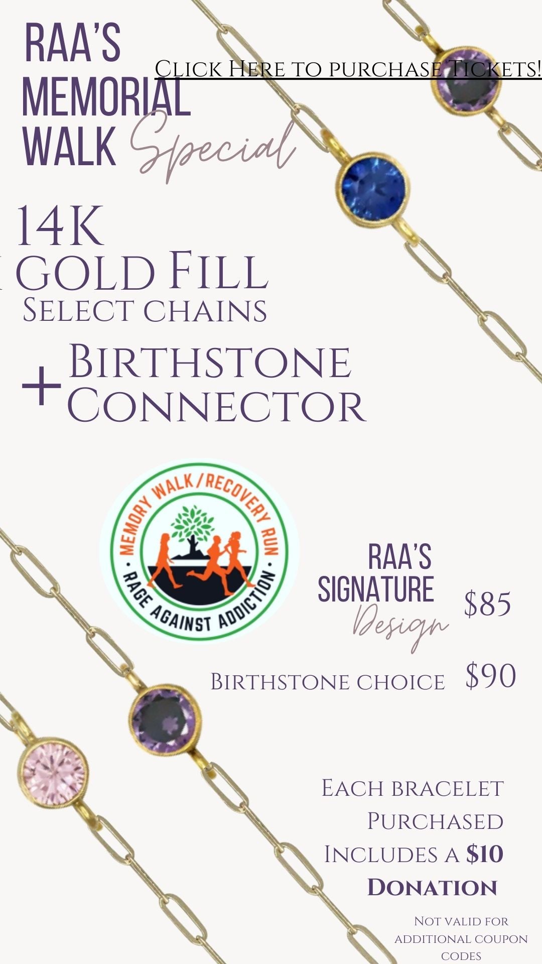 Permanent Jewelry| Silver| Rage Against Addiction | Fundraiser|