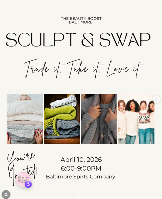 Permanent jewelry pop-up at Beauty Boost Baltimore Sculpt and Swap event at Baltimore Spirits Company