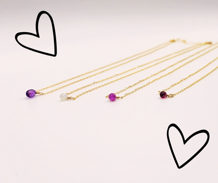 Minimalist Gemstone Necklaces Staple & Stackable - "Mini & Meaningful"