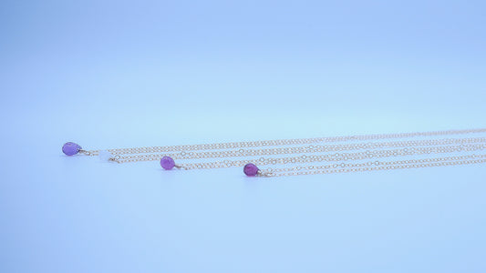 Pink chalcedony 14in +2in extender 14k gold fill minimalist gemstone necklace.