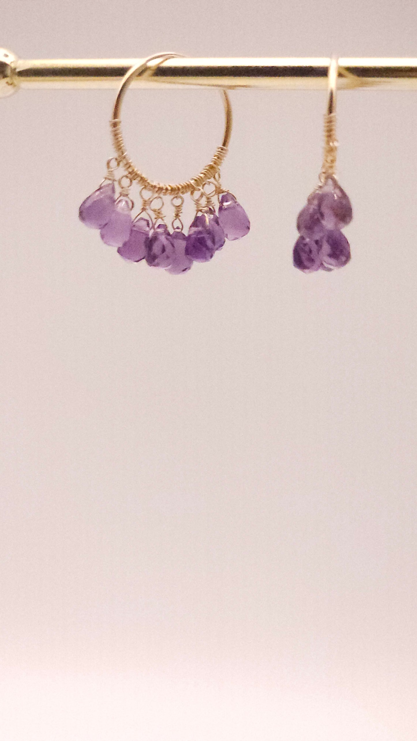 Amethyst Goddess Aura | Huggie Hoop | Chandelier Earrings | Intentional Beauty |  Spiritual clarity, Intuition, Emotional Balance