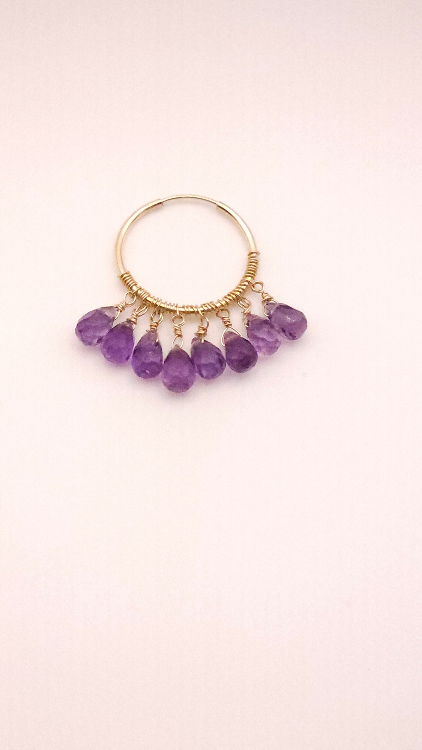 Amethyst Goddess Aura | Huggie Hoop | Chandelier Earrings | Intentional Beauty |  Spiritual clarity, Intuition, Emotional Balance