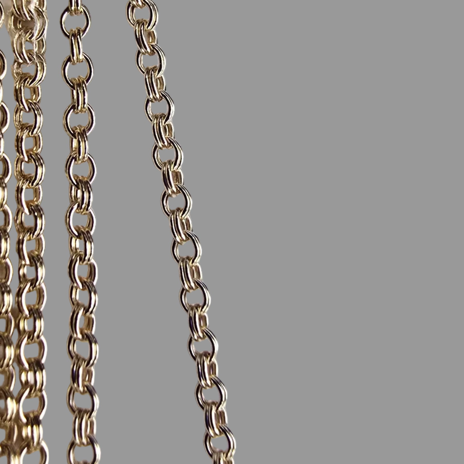 Close up of the double rolo permanent Jewelry Chain - our most recommended  for the viral initial chain necklace 