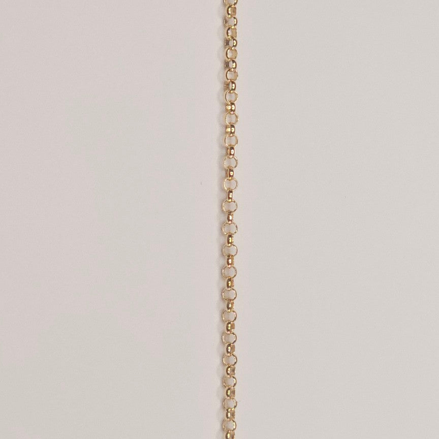 Classic gold filled rolo chain with circular links for permanent jewelry