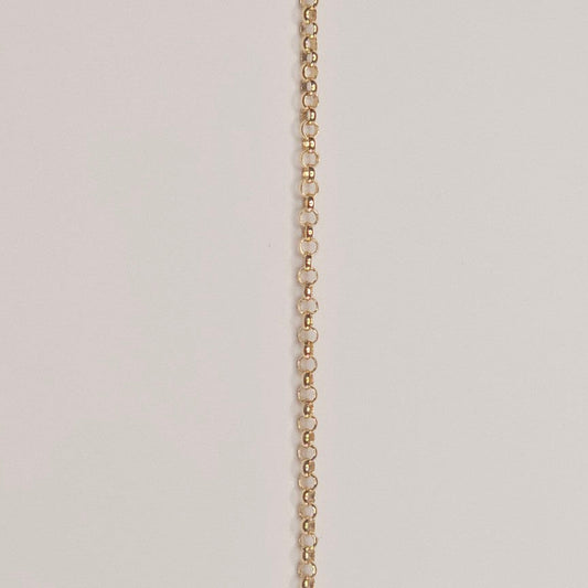 Classic gold filled rolo chain with circular links for permanent jewelry