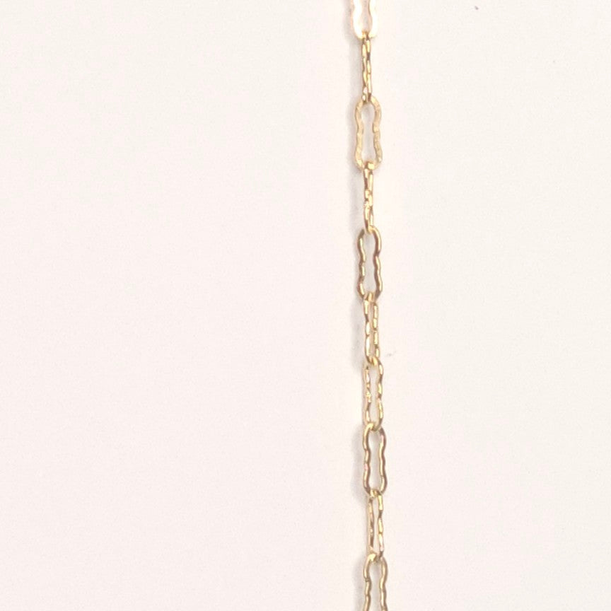 Unique krinkle-style chain in 14k gold fill featuring playful texture and modern edge — perfect for meaningful permanent jewelry. Be Intentionally Linked.