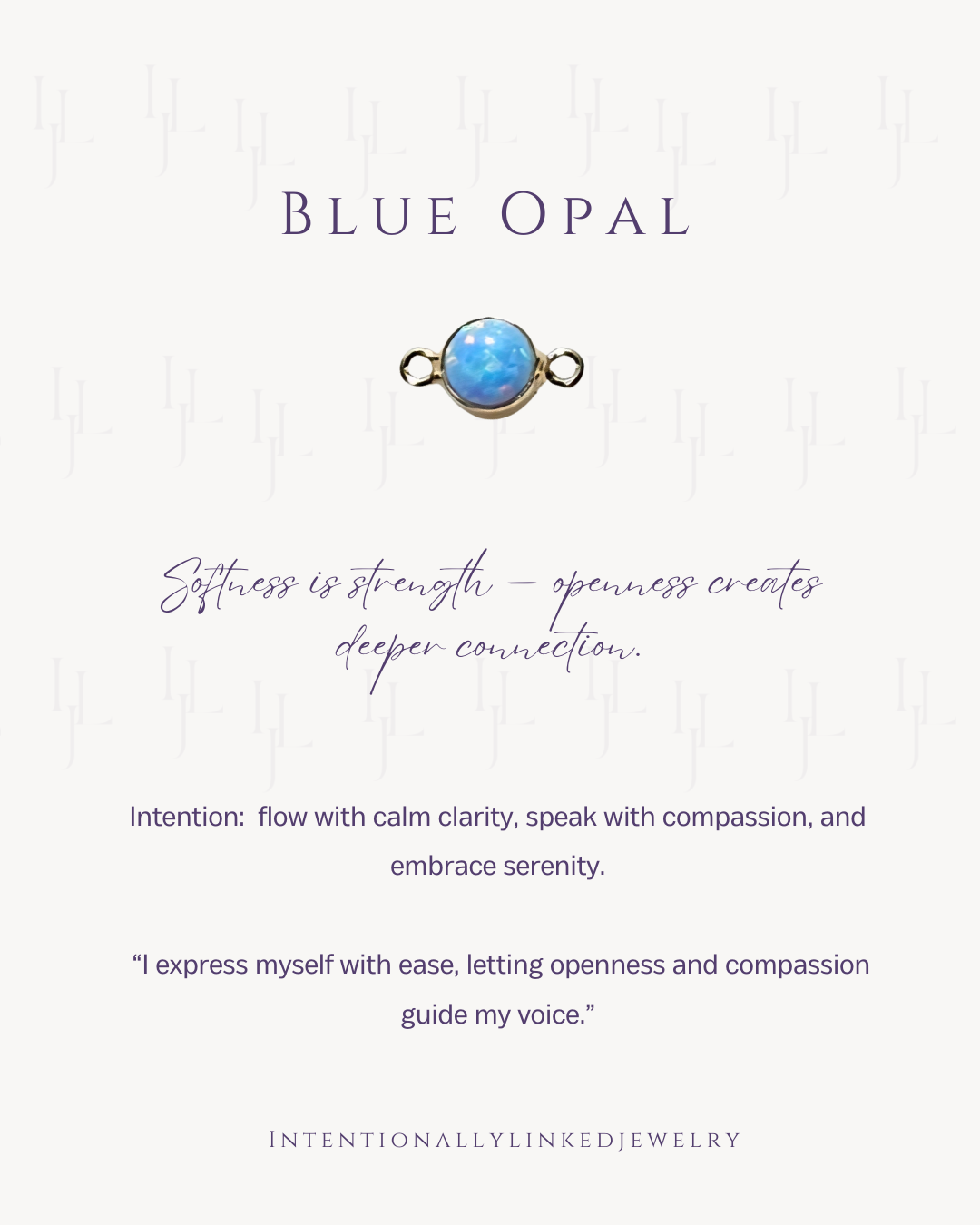 Light Blue Opal connector for permanent jewelry in Maryland. Gold filled or sterling, welded to custom fitted chains for calm, clarity & serenity.