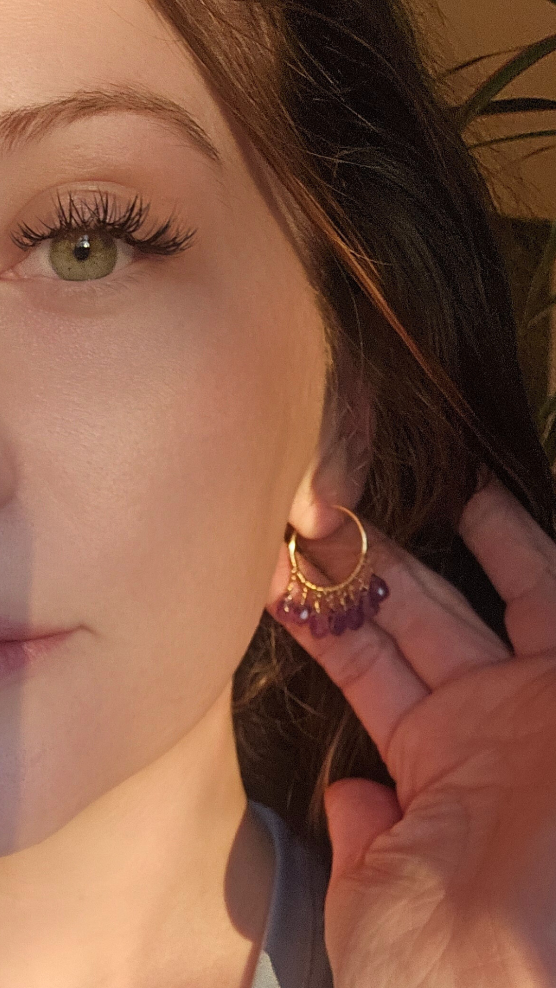 Amethyst Goddess Aura | Huggie Hoop | Chandelier Earrings | Intentional Beauty |  Spiritual clarity, Intuition, Emotional Balance