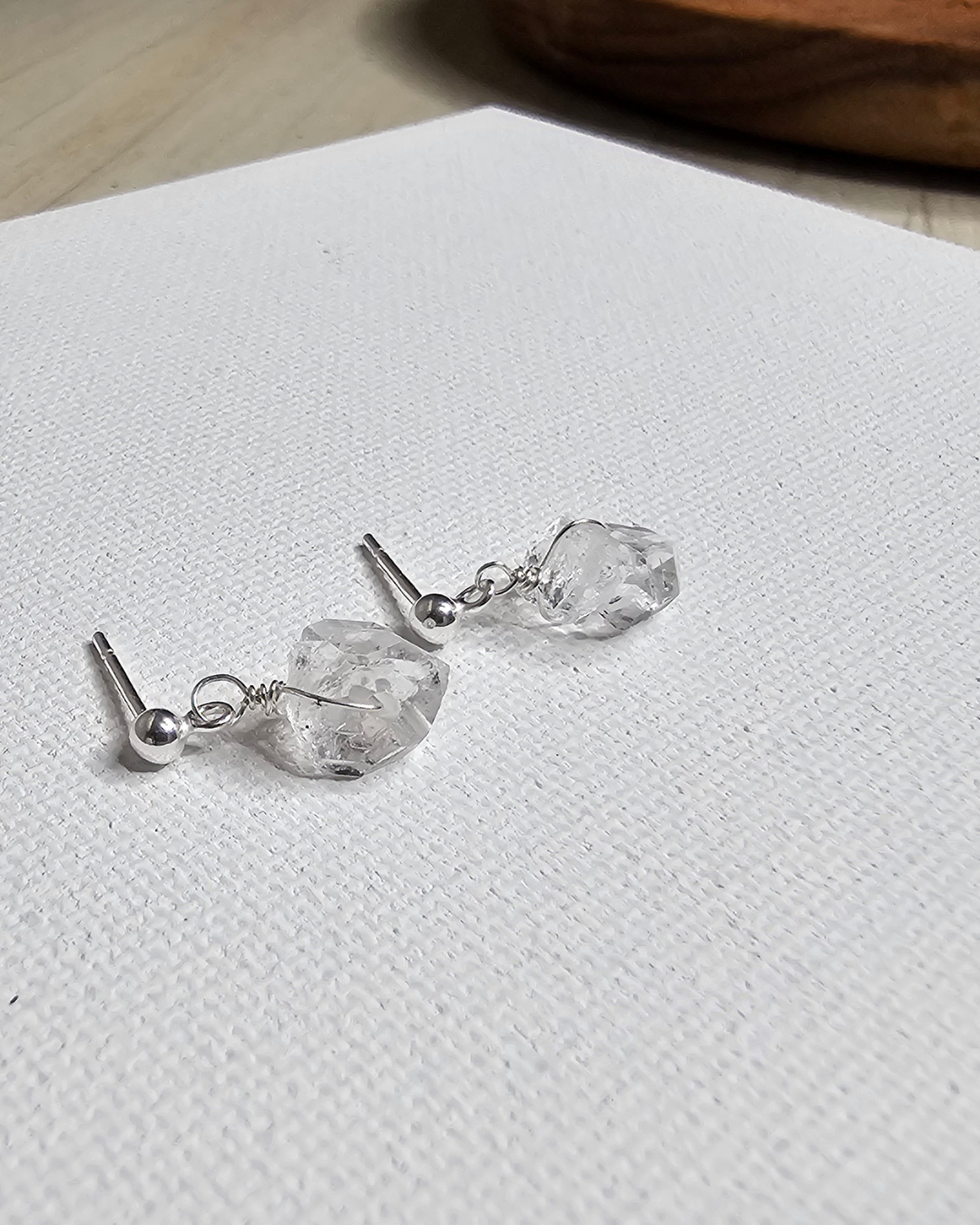 Herkimer diamond sterling studs