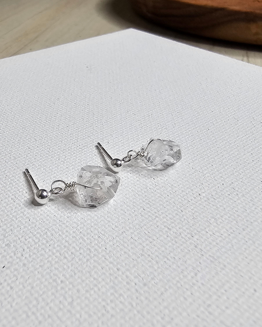 Herkimer Diamond sterling silver 3mm ball studs