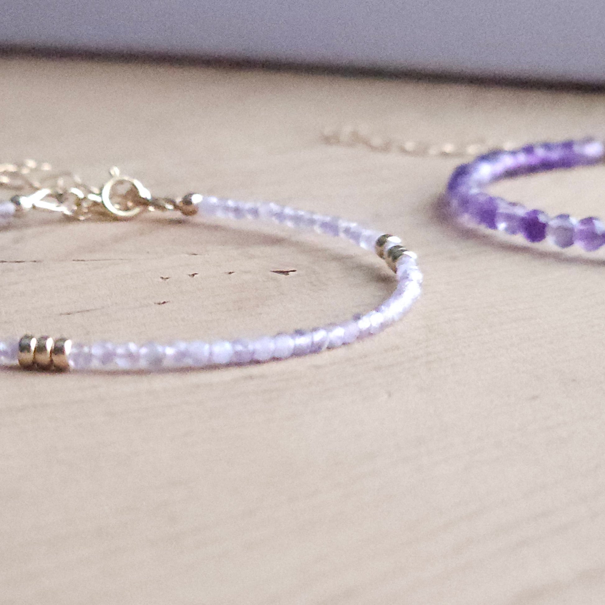intentionally linked jewelry modern minimalist pink amethyst 