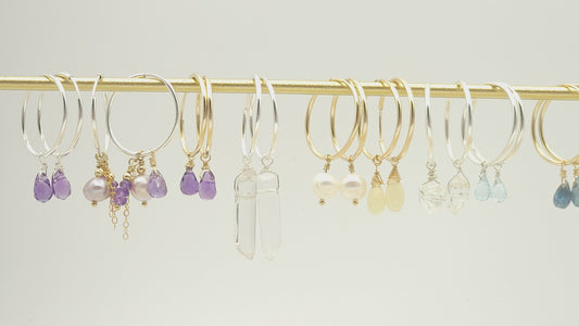 Opal Drop | Minimalist | 14K Gold Fill Hoop | Intentional Beauty | Creativity| Good fortune| Imagination|