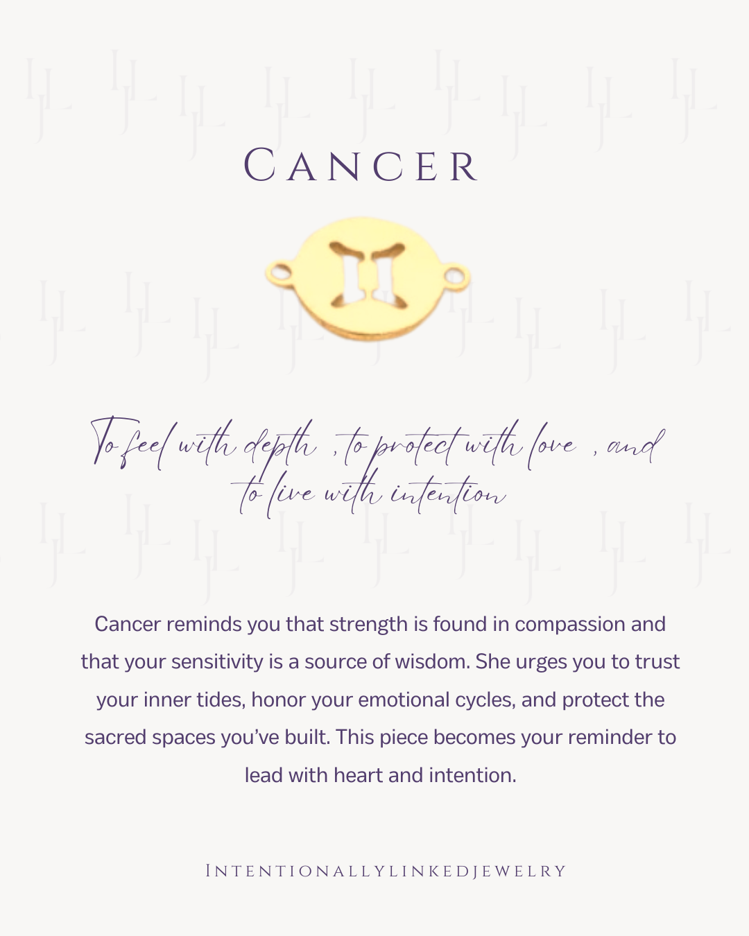 Cancer Zodiac Connector | Sterling Silver | Spiritual & Intentional Permanent Jewelry | Be Intentionally Linked