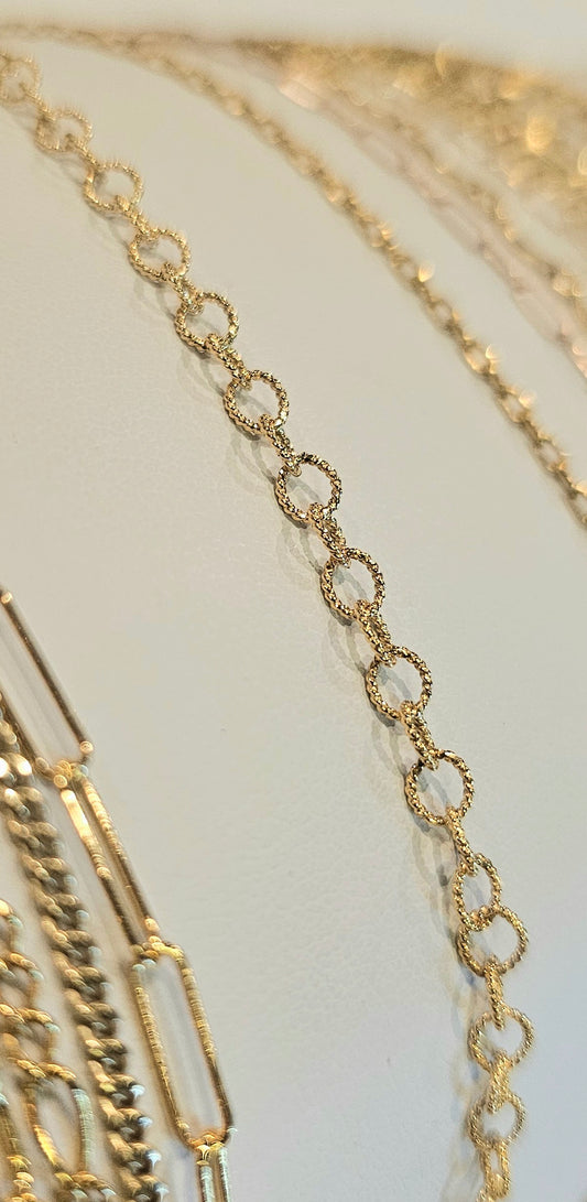 Soren | Textured Oval Cable | 14k Gold Filled | Permanent Jewelry | Be Intentionally Linked | Baltimore, Maryland