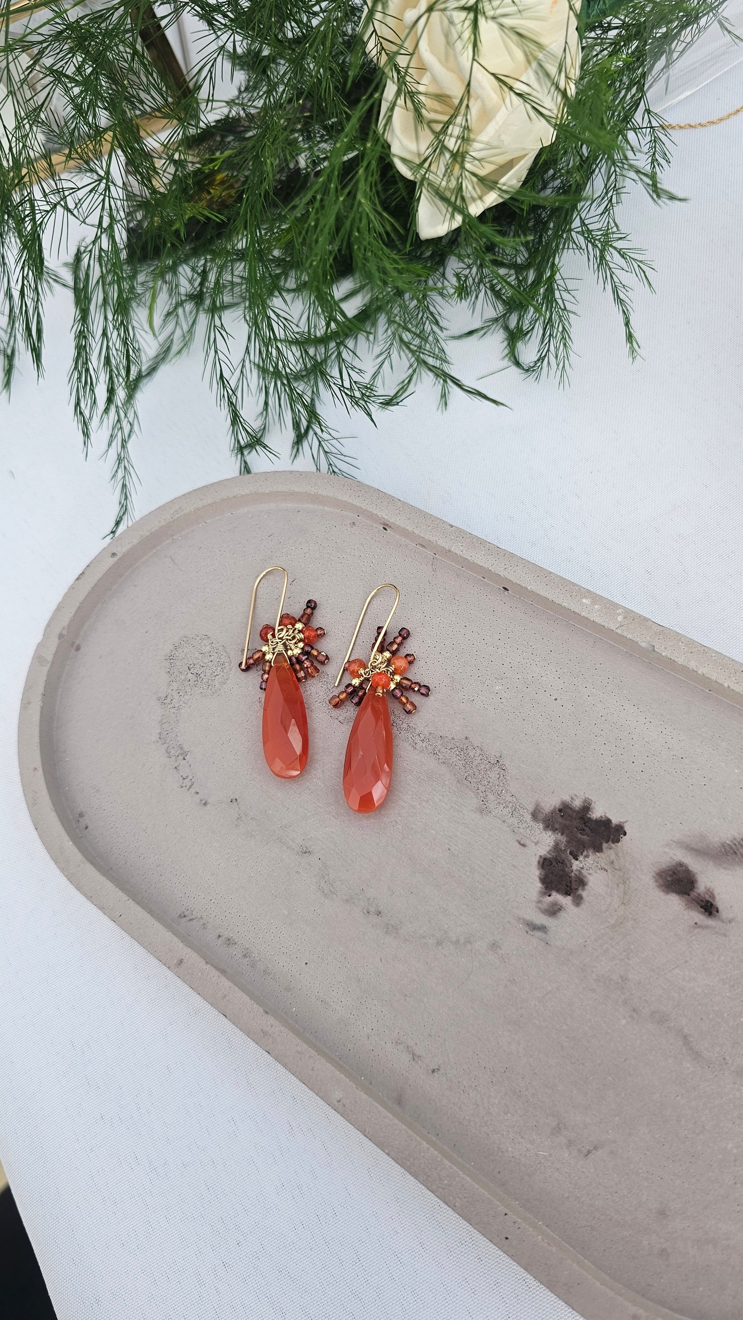 Phoenix Rising — Carnelian & Garnet Earrings
