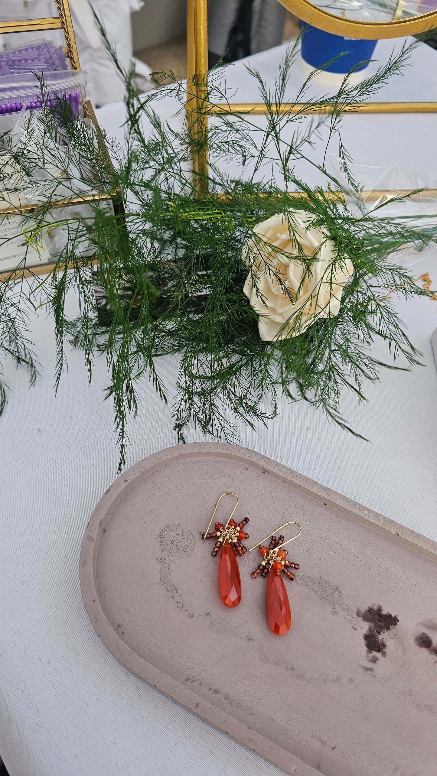 Phoenix Rising — Carnelian & Garnet Earrings