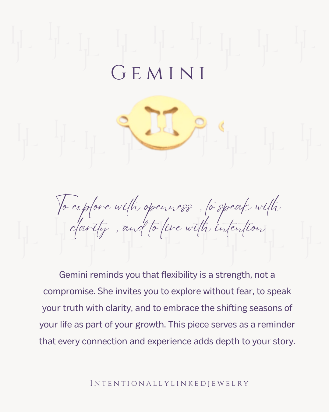 Gemini Zodiac Connector | Sterling Silver | Spiritual & Intentional Permanent Jewelry | Be Intentionally Linked