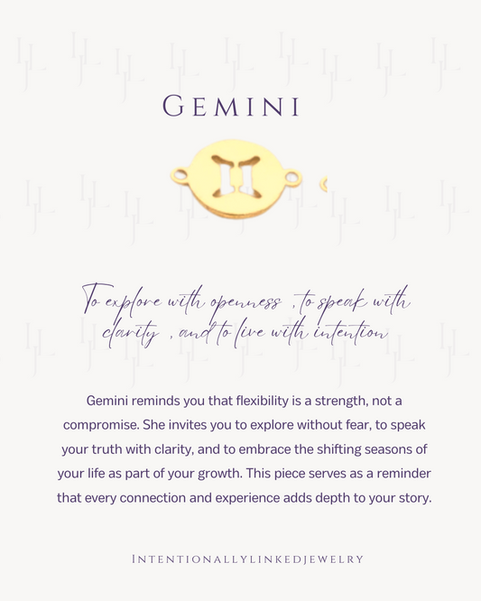 Gemini Zodiac Connector | 14K Gold Fill | Spiritual & Intentional Permanent Jewelry | Be Intentionally Linked