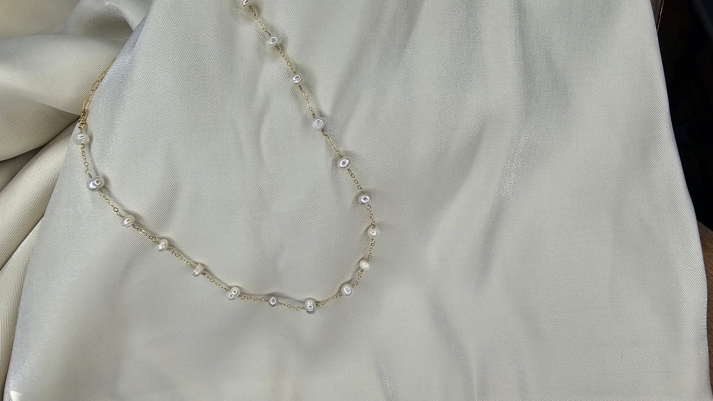 Freshwater pearl gold fill 15 inch + paperclip extender