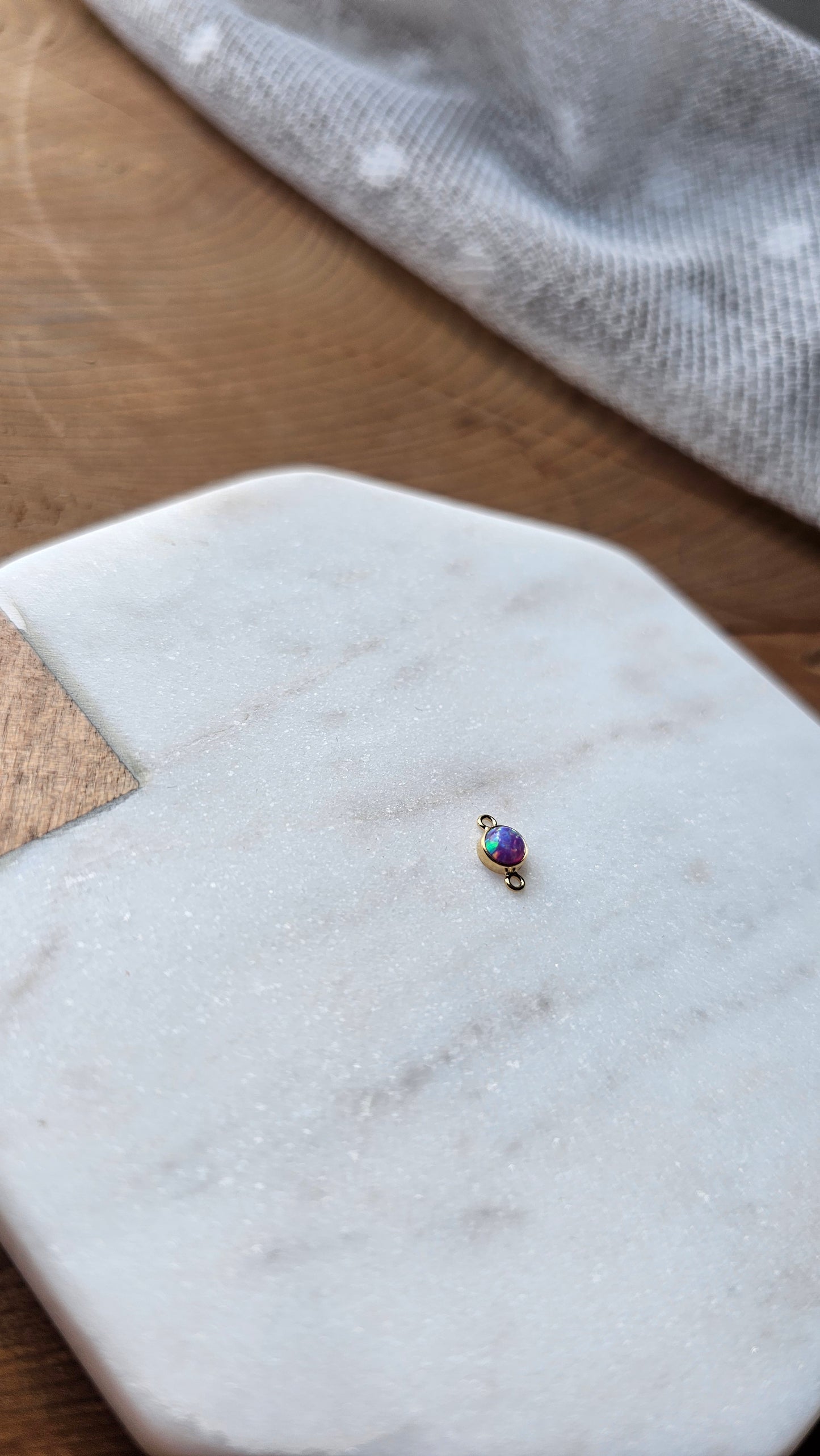 Purple Opal Connector | 14k Gold-Filled | Spiritual & Intentional Permanent Jewelry | Be Intentionally Linked In Maryland