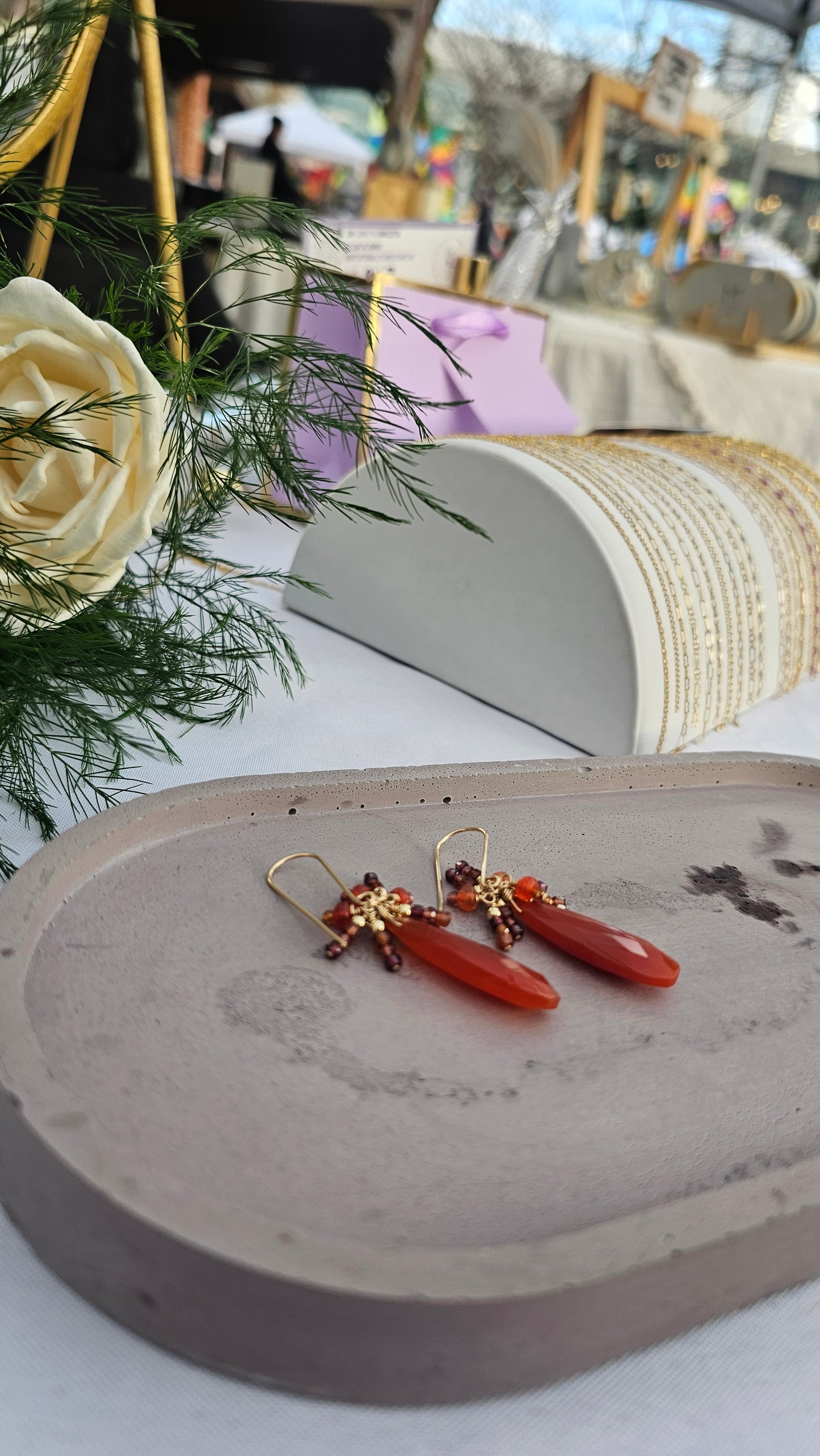 Phoenix Rising — Carnelian & Garnet Earrings