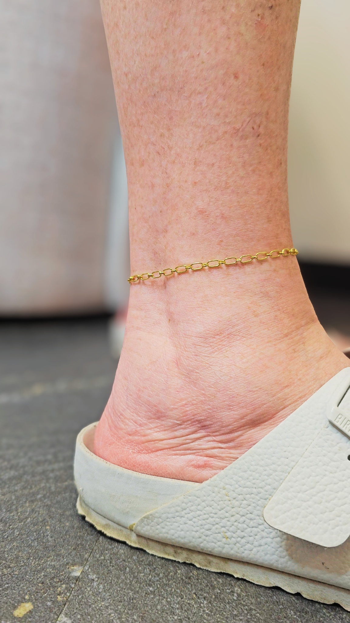 Twisted oval 14k gold filled chain named Astraea, featuring a lightly textured finish for permanent jewelry in Baltimore Maryland at Intentionally linked jewelry. 