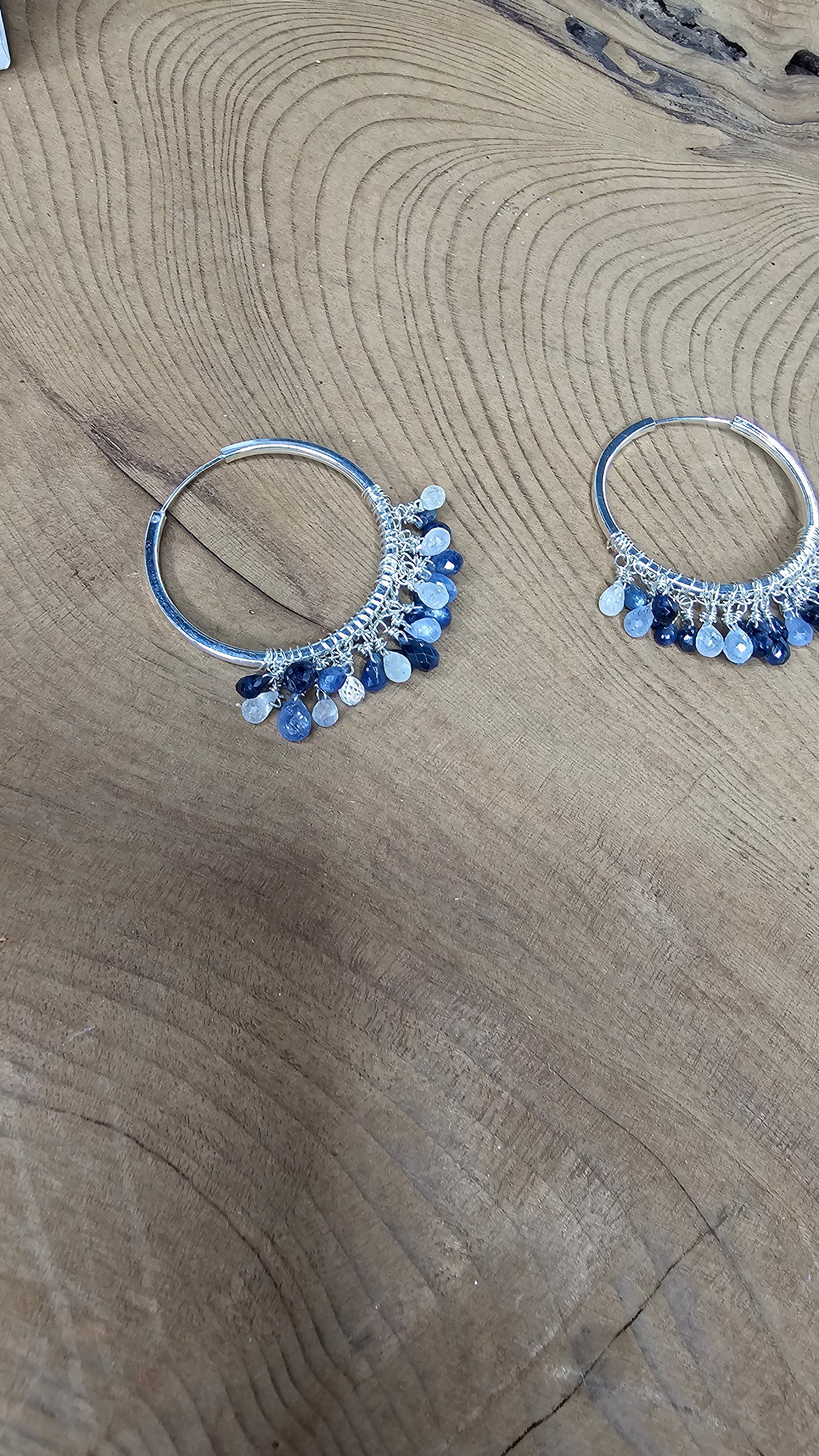 Sapphire ombre sterling silver Elsa hoop