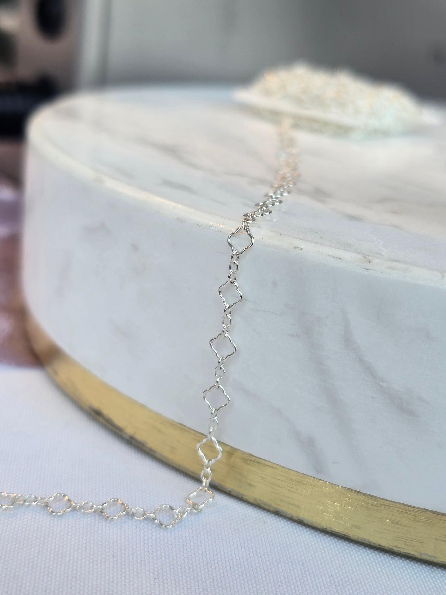 Clover | Sterling Silver | Permanent Jewelry Chain | Intentionally Linked Jewelry | Baltimore, Maryland
