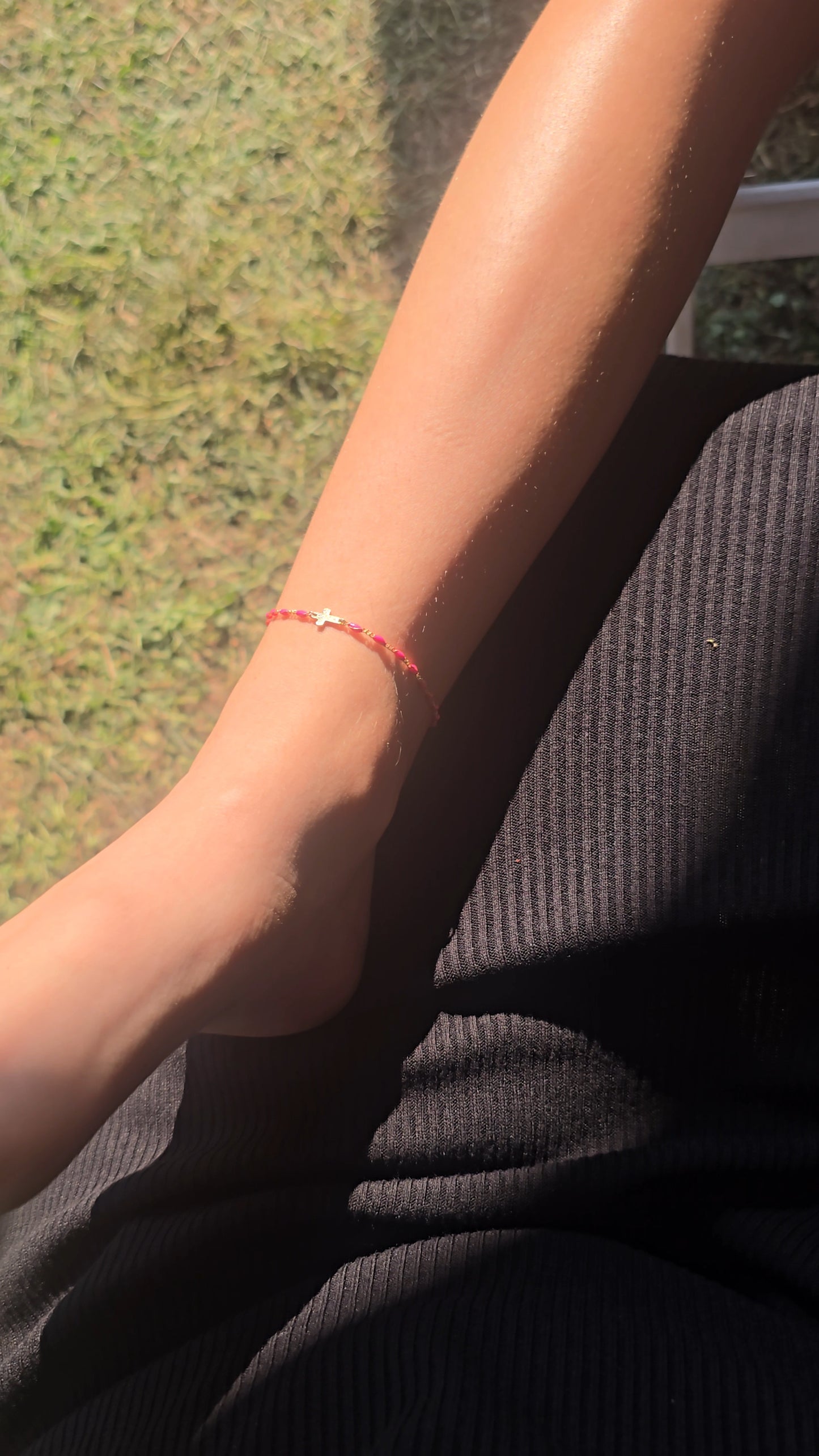 Pink Figaro Permanent Bracelet | 14k Gold Filled | Enamel | Intentionally Linked Jewelry | Baltimore, Maryland