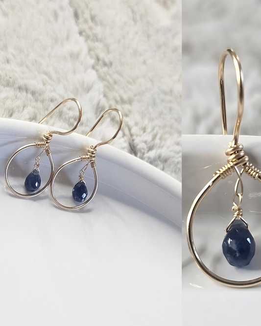 Sapphire Teardrop Hoops | Timeless Elegance Meets Subtle Glamour 💙